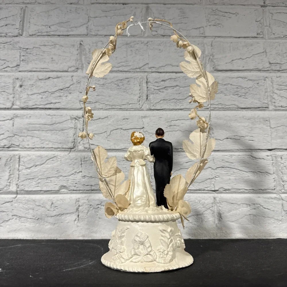 Vintage Wedding Cake Topper Coast Novelty Co. 1959 Mcm Made In U.S.A 10